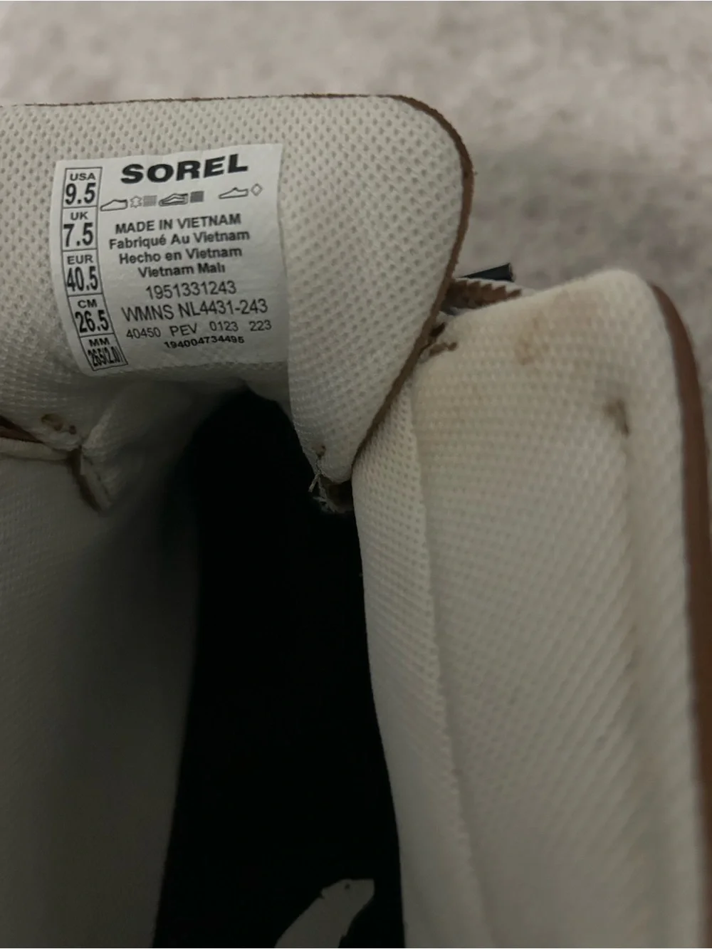 Sorel size gently